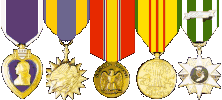 Purple Heart, Air Medal, National Defense, Vietnam Service, Vietnam Campaign